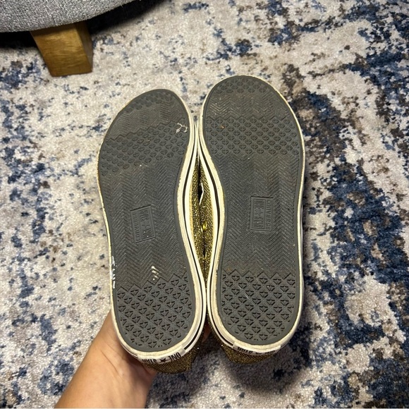 Converse One Star Mary Jane Gold Glitter Round Toe Slip-On Flats Size 5.5 - Picture 7 of 10